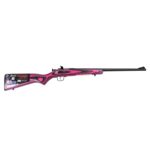 Keystone Crickett 22 LR Bolt-Action Rifle with Pink and Black Laminate Stock