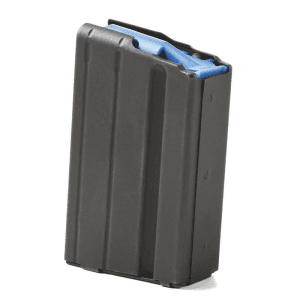 Asc Ar-15 Stainless Steel Magazine 6.5 Grendel Black With Blue Follower 5/Rd